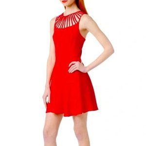 Silk Parker Red Fit and Flare Dress